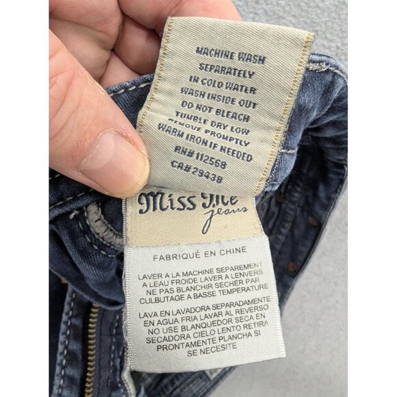 Miss Me Jeans Womens 28 Dark Wash Mid Rise Skinny Embellished Contrast Stitching - Picture 16 of 16